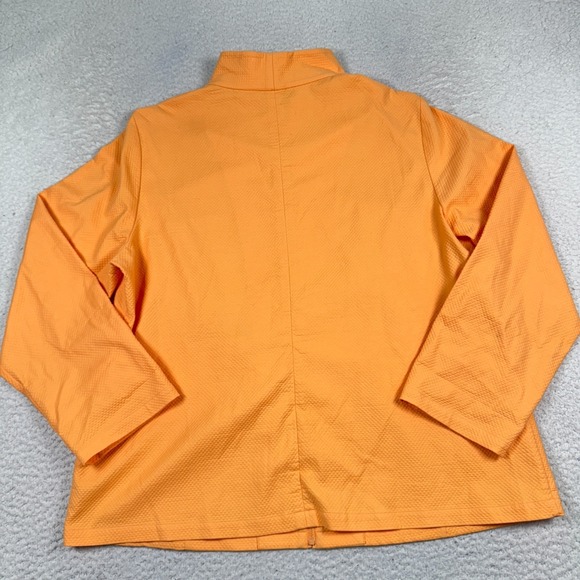 Eileen Fisher Funnel Neck Jacket Womens 1X Pique‎ Diamond Full Zip Orange - Picture 6 of 13